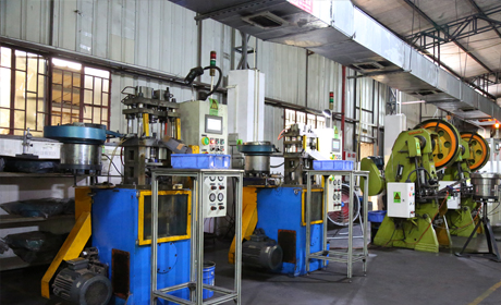 Powder compaction press in the manufacturing line
